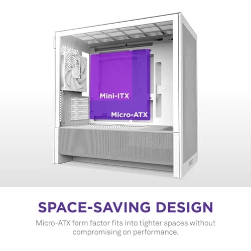 NZXT H3 Flow M-ATX Mini Tower White Case 2025 Edition