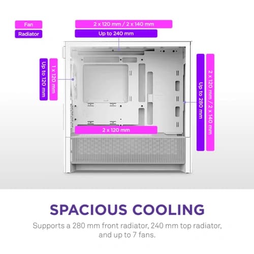 NZXT H3 Flow M-ATX Mini Tower White Case 2025 Edition