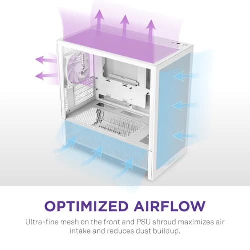 NZXT H3 Flow M-ATX Mini Tower White Case 2025 Edition