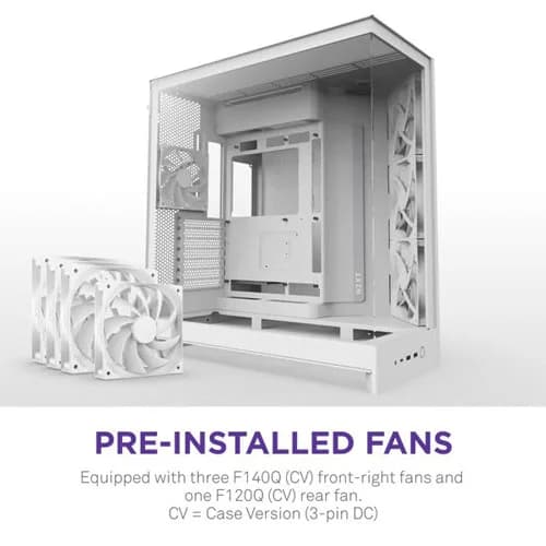 Nzxt H9 Flow White 2025 Edition E-ATX Mid Tower Case