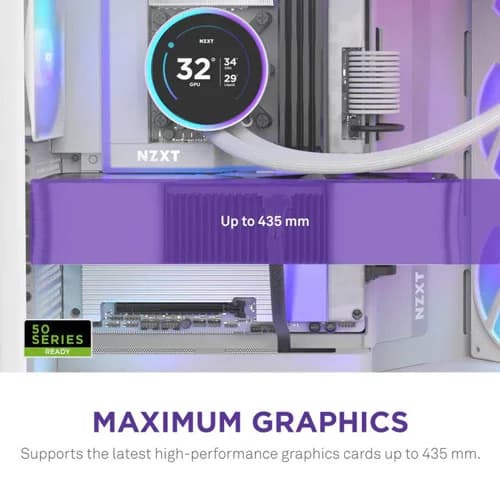 Nzxt H9 Flow RGB Plus 2025 Edition White E-ATX Mid Tower Case