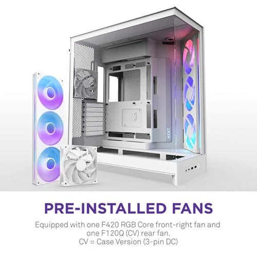 Nzxt H9 Flow RGB 2025 Edition E-ATX White Mid Tower Case