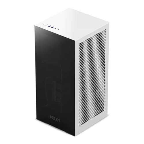 Nzxt H1 Version 2 With PSU, AIO, and Riser Card (M-ITX) Mini Tower Cabinet (Matte White)
