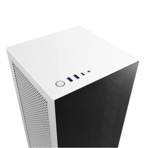 Nzxt H1 Version 2 With PSU, AIO, and Riser Card (M-ITX) Mini Tower Cabinet (Matte White)