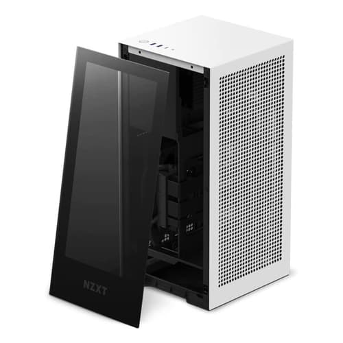 Nzxt H1 Version 2 With PSU, AIO, and Riser Card (M-ITX) Mini Tower Cabinet (Matte White)