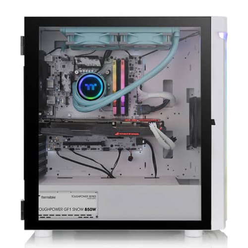 Thermaltake H590 TG Snow ARGB (E-ATX) Mid Tower Cabinet (White)
