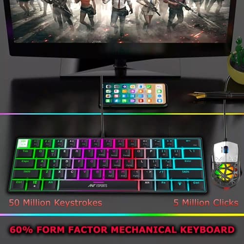ANT ESPORTS Thunder 10 RGB Keyboard and Mouse Combo with Brown Switches