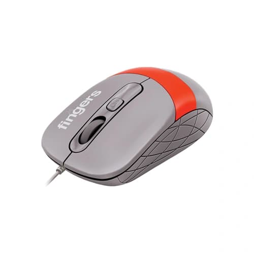 Fingers Velvet Combo C4 Rangeela Series Pearl Grey and Orange Keyboard and Mouse