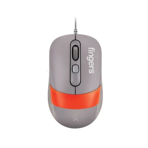 Fingers Velvet Combo C4 Rangeela Series Pearl Grey and Orange Keyboard and Mouse
