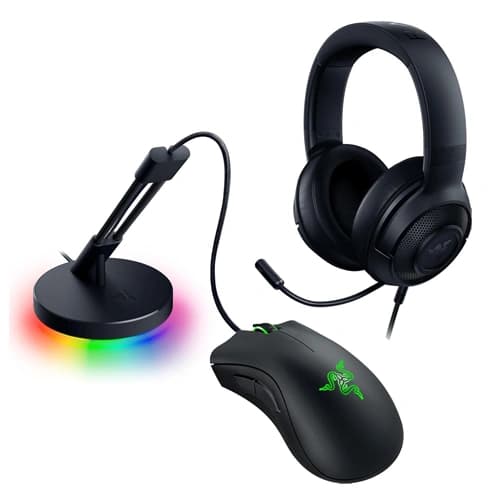Razer Game On Bundle of Mouse, Mouse Cable Holder and Headset