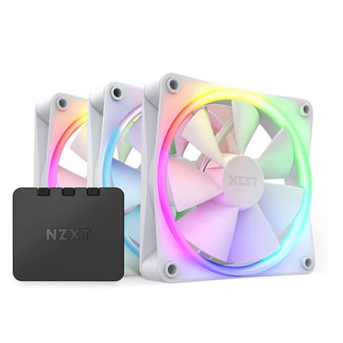 Nzxt F120 RGB 120mm White Cabinet Fan with RGB Controller (Triple Pack)