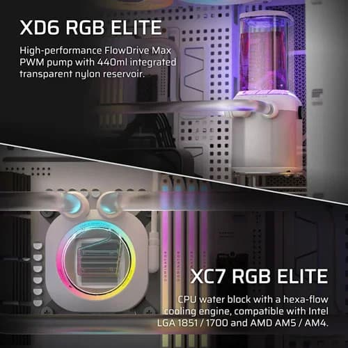 CORSAIR Hydro X Series iCUE XH505i RX 360 RGB White Custom Cooling Kit