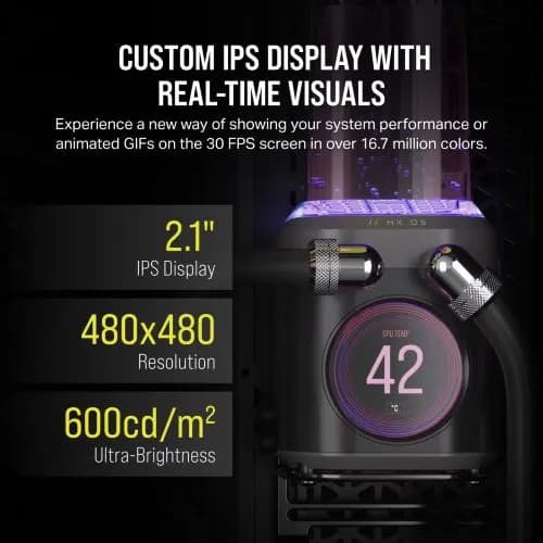 CORSAIR iCUE LINK XD5 RGB Elite LCD Pump and Reservoir– Gray