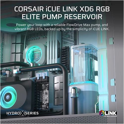 CORSAIR iCUE LINK XD6 RGB Elite LCD Pump and Reservoir- White