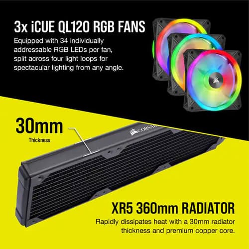 CORSAIR Hydro X Series iCUE XH305i RGB PRO Black Custom Cooling Kit