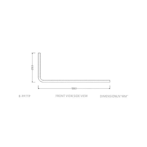 Bykski 500mm/200mm Pre-Bent Metal Rigid Tubing 12mm ID x 14mm OD - Black Coated Copper (B-PP7TP500X200-BK)