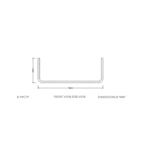 Bykski 500mm/200mm Pre-Bent Double Metal Rigid Tubing 14mm ID x 16mm OD - Chrome Plated Copper (B-PPCTP500X200-16)