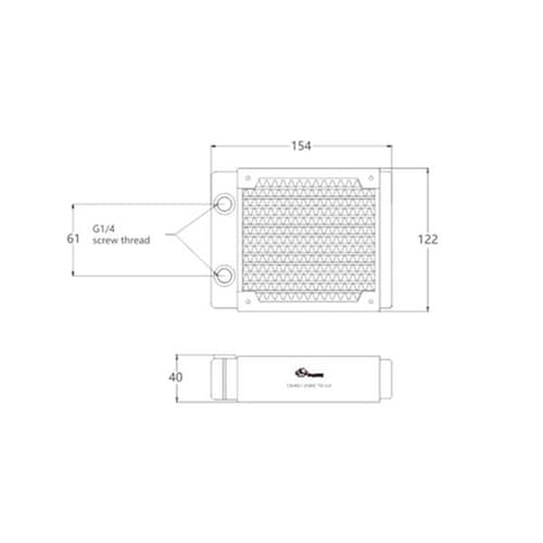 Bykski TK V2 RC Series 120mm x 40mm Water Cooling Radiator - Black (CR-RD120RC-TK-V2)