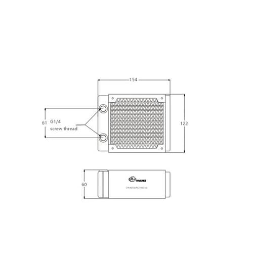 Bykski TK60 V2 RC Series 120mm x 60mm Water Cooling Radiator - Black (CR-RD120RC-TK60-V2)