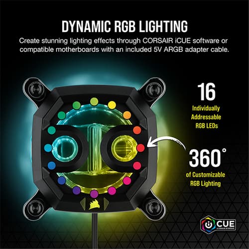 CORSAIR Hydro X Series XC7 RGB CPU Water Block (1200/115X/AM4) – Black
