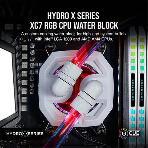 CORSAIR Hydro X Series XC7 RGB CPU Water Block (1200/AM4) – White