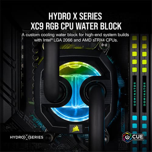 CORSAIR Hydro X Series XC9 RGB CPU Water Block (2066/sTRX4) – Black