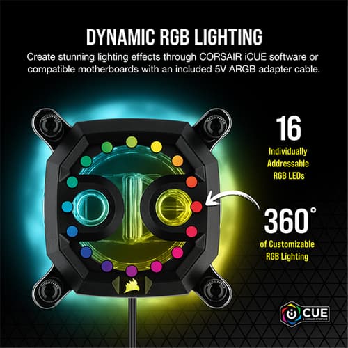 CORSAIR Hydro X Series XC9 RGB CPU Water Block (2066/sTRX4) – Black