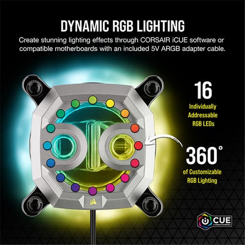 CORSAIR Hydro X Series XC9 RGB CPU Water Block (2066/sTRX4) – Silver
