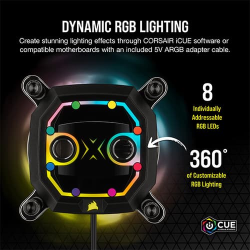 CORSAIR Hydro X Series XC5 RGB CPU Water Block (1200) - Black