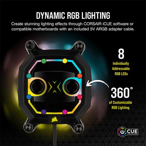 CORSAIR Hydro X Series XC5 RGB CPU Water Block (AM4) – Black