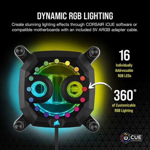 CORSAIR Hydro X Series XC7 RGB PRO CPU Water Block (1700/1200/AM5/AM4) - Black