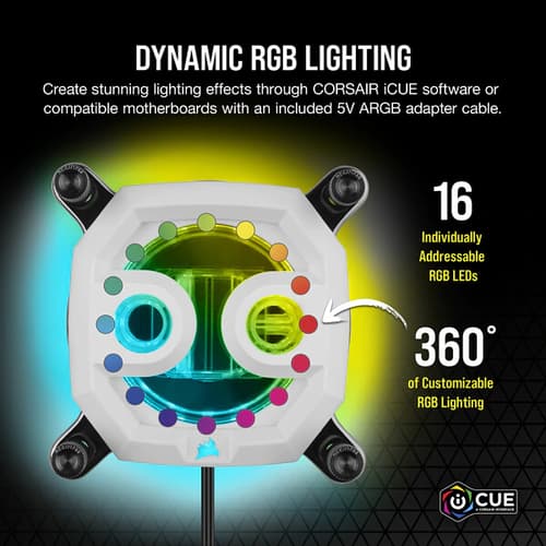 CORSAIR Hydro X Series XC7 RGB PRO CPU Water Block (1700/1200/AM5/AM4) - White