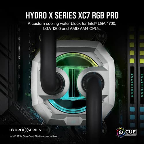 CORSAIR Hydro X Series XC7 RGB PRO CPU Water Block (1700/1200/AM5/AM4) - Silver
