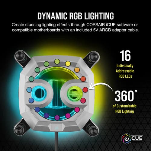 CORSAIR Hydro X Series XC7 RGB PRO CPU Water Block (1700/1200/AM5/AM4) - Silver