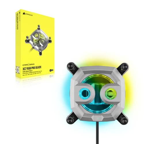 CORSAIR Hydro X Series XC7 RGB PRO CPU Water Block (1700/1200/AM5/AM4) - Silver