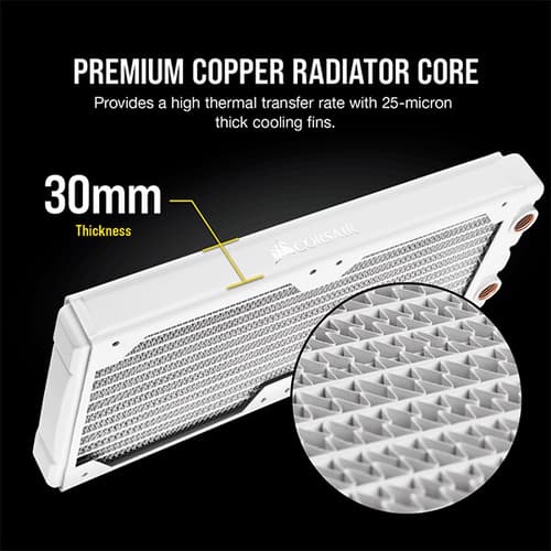 CORSAIR Hydro X Series XR5 240mm White Water Cooling Radiator