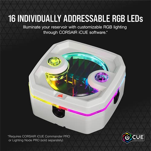 Corsair Hydro X Series XD3 RGB Pump/Reservoir Combo - White