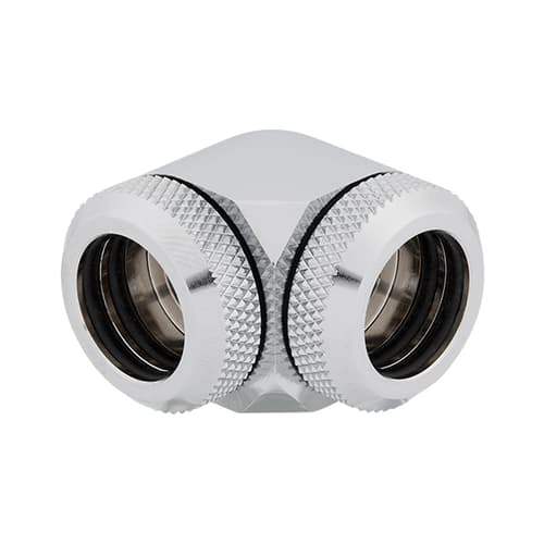 Corsair Hydro X Series XF Hardline 90° 14mm OD Fitting Twin Pack (Chrome)