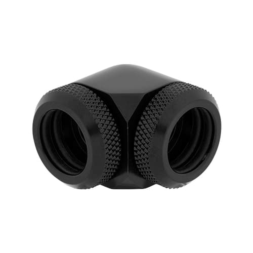 Corsair Hydro X Series XF Hardline 90° 14mm OD Fitting Twin Pack (Black)