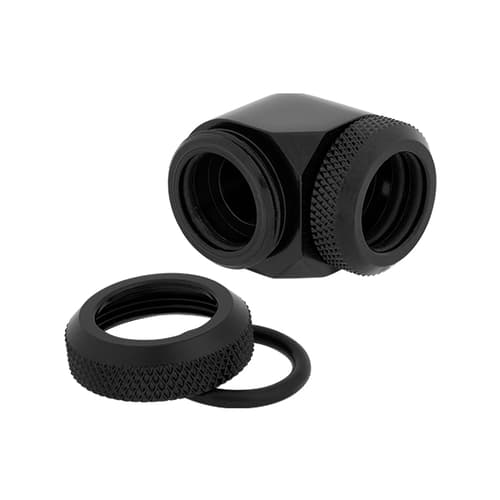 Corsair Hydro X Series XF Hardline 90° 14mm OD Fitting Twin Pack (Black)