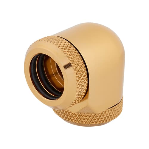 Corsair Hydro X Series XF Hardline 90° 14mm OD Fitting Twin Pack (Gold)