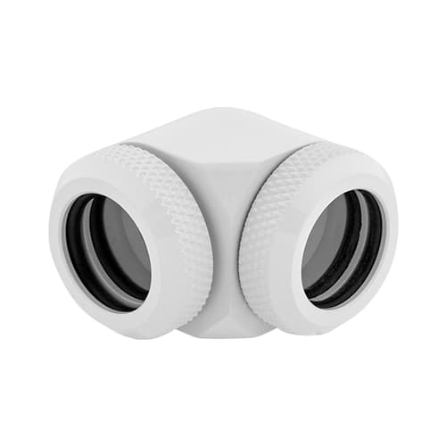 Corsair Hydro X Series XF Hardline 90° 14mm OD Fitting Twin Pack (White)