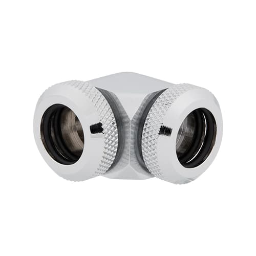 Corsair Hydro X Series XF Hardline 90° 12mm OD Fitting Twin Pack (Chrome)