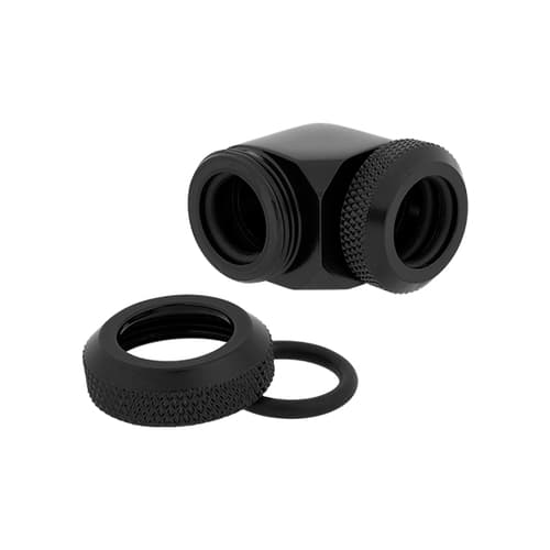 Corsair Hydro X Series XF Hardline 90° 12mm OD Fitting Twin Pack (Black)