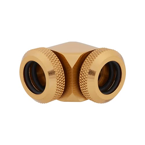 Corsair Hydro X Series XF Hardline 90° 12mm OD Fitting Twin Pack (Gold)