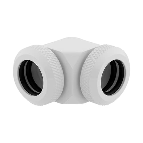 Corsair Hydro X Series XF Hardline 90° 12mm OD Fitting Twin Pack (White)