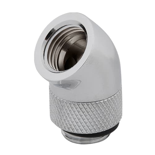 Corsair Hydro X Series XF Hardline 45° Rotary Adapter Twin Pack (Chrome)