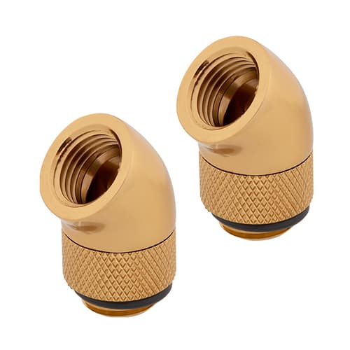 Corsair Hydro X Series XF Hardline 45° Rotary Adapter Twin Pack (Gold)