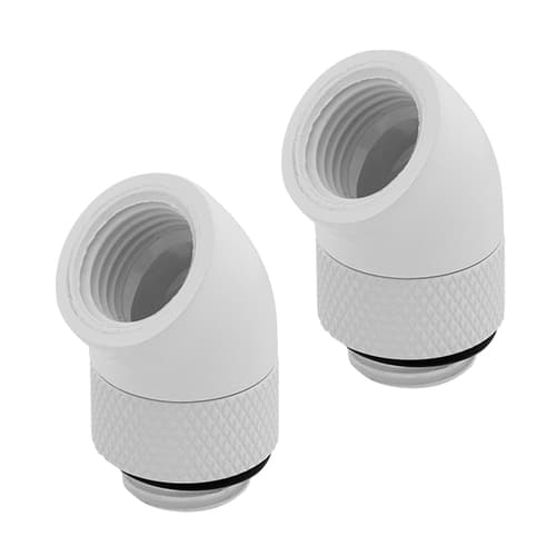 Corsair Hydro X Series XF Hardline 45° Rotary Adapter Twin Pack (White)
