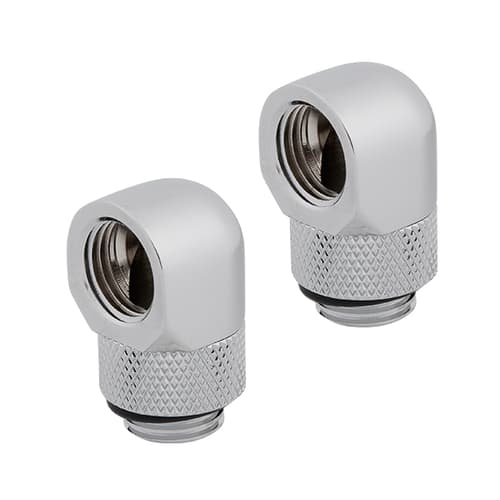 Corsair Hydro X Series XF Hardline 90° Rotary Adapter Twin Pack (Chrome)
